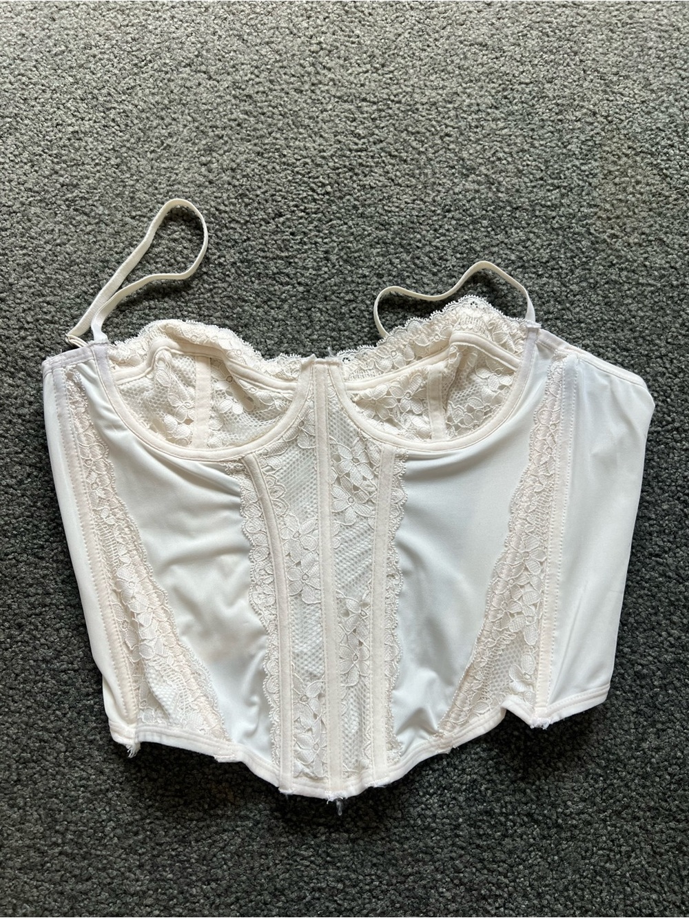 Amazon Ivory Lace Corset Crop Top